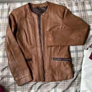WOMEN REAL LEATHER BROWN JACKET
